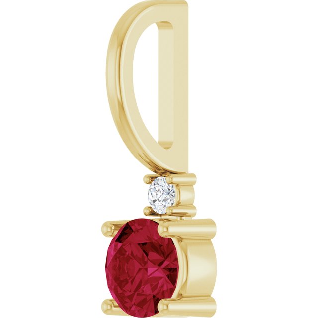 14K Yellow Or White Or Rose Gold Round 4Mm I1, G-H Polished  .015 Ct Natural Diamond Charm/Pendant