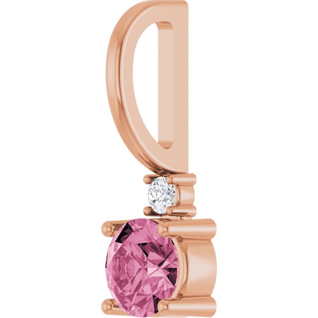 14K Yellow Or White Or Rose Gold Round 4Mm I1, G-H Polished  .015 Ct Natural Diamond Charm/Pendant