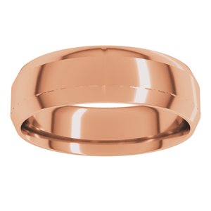18K Yellow Or White Or Rose Gold Lightweight Beveled-Edge Comfort-Fit Flat Band