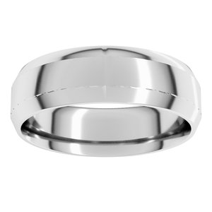 18K Yellow Or White Or Rose Gold Lightweight Beveled-Edge Comfort-Fit Flat Band