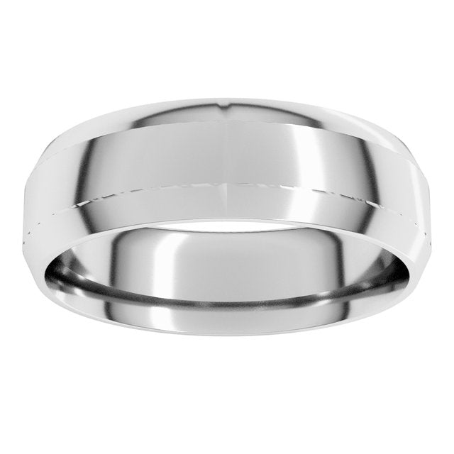 14K Yellow Or White Gold Or Platinum Lightweight Beveled-Edge Comfort Fit Light Band