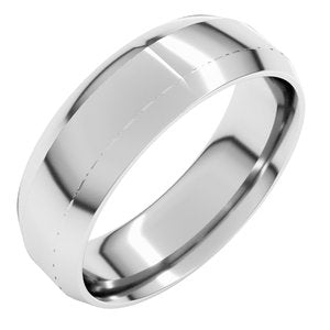 18K Yellow Or White Or Rose Gold Lightweight Beveled-Edge Comfort-Fit Flat Band