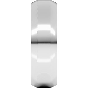 18K Yellow Or White Or Rose Gold Lightweight Beveled-Edge Comfort-Fit Flat Band