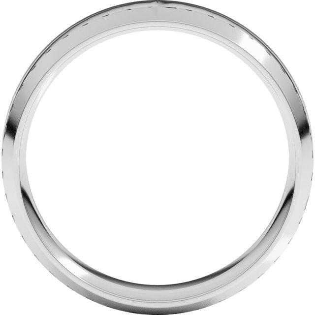 14K Yellow Or White Gold Or Platinum Lightweight Beveled-Edge Comfort Fit Light Band