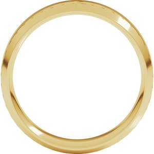 18K Yellow Or White Or Rose Gold Lightweight Beveled-Edge Comfort-Fit Flat Band