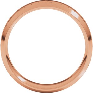 18K Yellow Or White Or Rose Gold Lightweight Beveled-Edge Comfort-Fit Flat Band