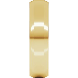 18K Yellow Or White Or Rose Gold Lightweight Beveled-Edge Comfort-Fit Flat Band