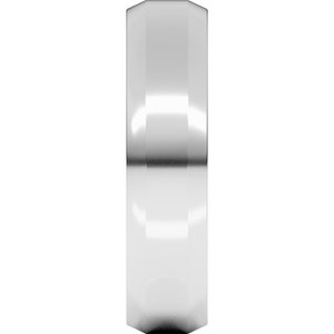 18K Yellow Or White Or Rose Gold Lightweight Beveled-Edge Comfort-Fit Flat Band