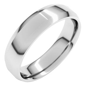 10K Yellow Or White Gold 5 mm Beveled Edge Comfort Fit Light Band