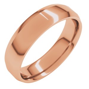 18K Yellow Or White Or Rose Gold Lightweight Beveled-Edge Comfort-Fit Flat Band