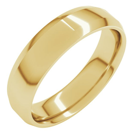 14K Yellow Or White Gold Or Platinum Lightweight Beveled-Edge Comfort Fit Light Band