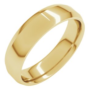 18K Yellow Or White Or Rose Gold Lightweight Beveled-Edge Comfort-Fit Flat Band
