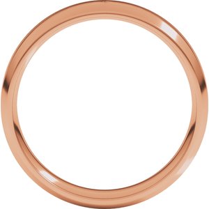 18K Yellow Or White Or Rose Gold Lightweight Beveled-Edge Comfort-Fit Flat Band