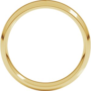 18K Yellow Or White Or Rose Gold Lightweight Beveled-Edge Comfort-Fit Flat Band