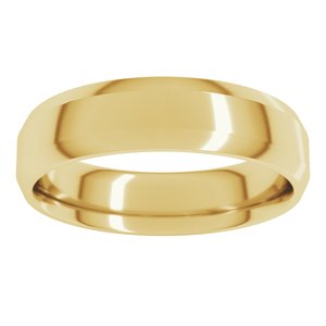 18K Yellow Or White Or Rose Gold Lightweight Beveled-Edge Comfort-Fit Flat Band