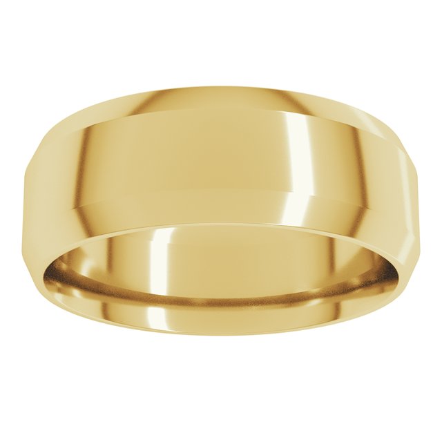 14K Yellow Or White Gold Or Platinum Lightweight Beveled-Edge Comfort Fit Light Band