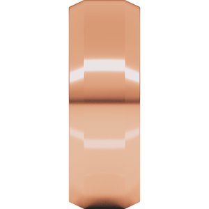 18K Yellow Or White Or Rose Gold Lightweight Beveled-Edge Comfort-Fit Flat Band