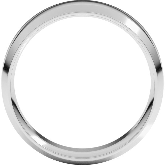 14K Yellow Or White Gold Or Platinum Lightweight Beveled-Edge Comfort Fit Light Band