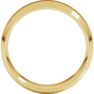 18K Yellow Or White Or Rose Gold Lightweight Beveled-Edge Comfort-Fit Flat Band