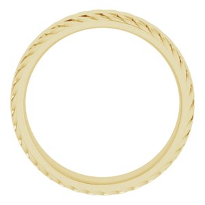 14K Yellow Gold 6 Mm Polished Mens Sculptural Flat Band Size 10