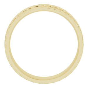 14K Yellow Gold 6 Mm Polished Mens Sculptural Flat Band Size 12