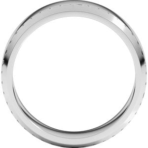 18K Yellow Or White Or Rose Gold Lightweight Beveled-Edge Flat Band