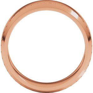 18K Yellow Or White Or Rose Gold Lightweight Beveled-Edge Flat Band