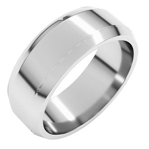 18K Yellow Or White Or Rose Gold Lightweight Beveled-Edge Flat Band