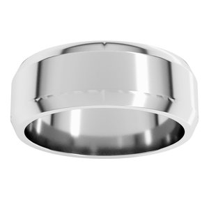 18K Yellow Or White Or Rose Gold Lightweight Beveled-Edge Flat Band