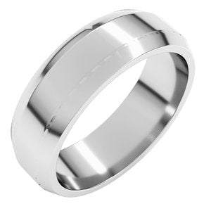 18K Yellow Or White Or Rose Gold Lightweight Beveled-Edge Flat Band
