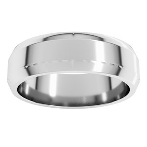 18K Yellow Or White Or Rose Gold Lightweight Beveled-Edge Flat Band
