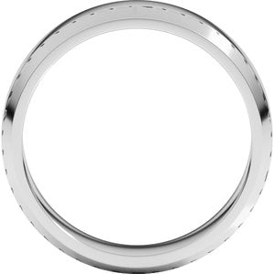 18K Yellow Or White Or Rose Gold Lightweight Beveled-Edge Flat Band