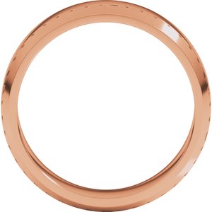 18K Yellow Or White Or Rose Gold Lightweight Beveled-Edge Flat Band
