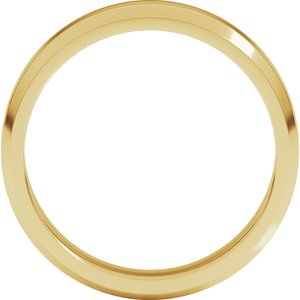 18K Yellow Or White Or Rose Gold Lightweight Beveled-Edge Flat Band