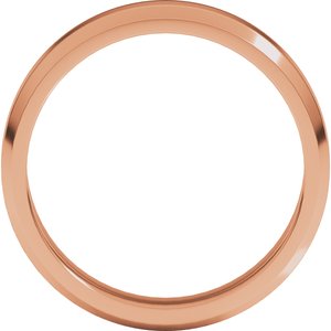 18K Yellow Or White Or Rose Gold Lightweight Beveled-Edge Flat Band