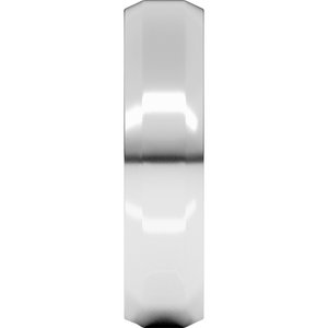 18K Yellow Or White Or Rose Gold Lightweight Beveled-Edge Flat Band