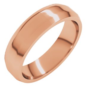 18K Yellow Or White Or Rose Gold Lightweight Beveled-Edge Flat Band