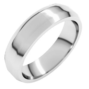 18K Yellow Or White Or Rose Gold Lightweight Beveled-Edge Flat Band