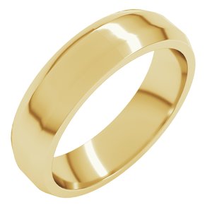 18K Yellow Or White Or Rose Gold Lightweight Beveled-Edge Flat Band