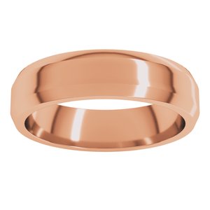 18K Yellow Or White Or Rose Gold Lightweight Beveled-Edge Flat Band