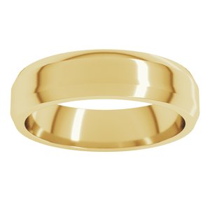 18K Yellow Or White Or Rose Gold Lightweight Beveled-Edge Flat Band
