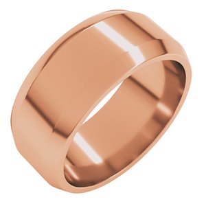 18K Yellow Or White Or Rose Gold Lightweight Beveled-Edge Flat Band