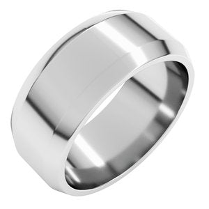 18K Yellow Or White Or Rose Gold Lightweight Beveled-Edge Flat Band