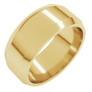 18K Yellow Or White Or Rose Gold Lightweight Beveled-Edge Flat Band