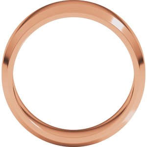 18K Yellow Or White Or Rose Gold Lightweight Beveled-Edge Flat Band