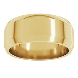 18K Yellow Or White Or Rose Gold Lightweight Beveled-Edge Flat Band