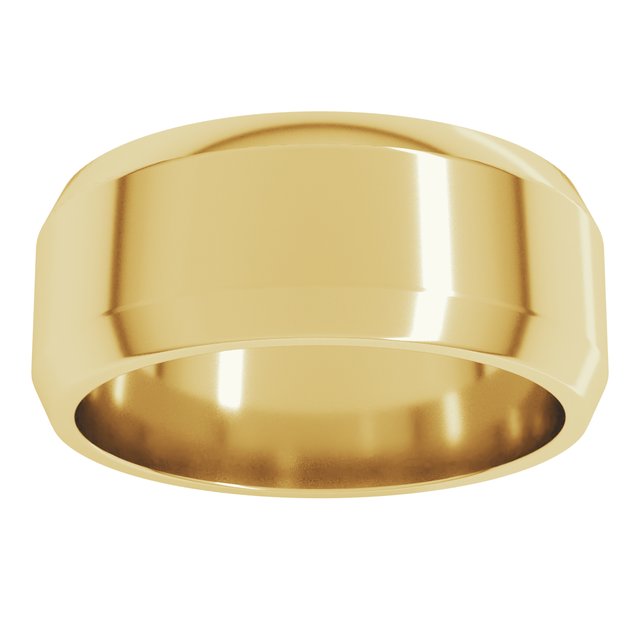 14K Yellow Or White Gold Or Platinum Standard Lightweight Beveled Edge Light Band