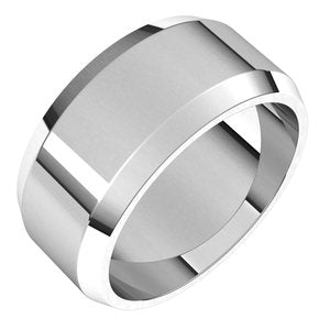 18K Yellow Or White Or Rose Gold Lightweight Beveled-Edge Flat Band