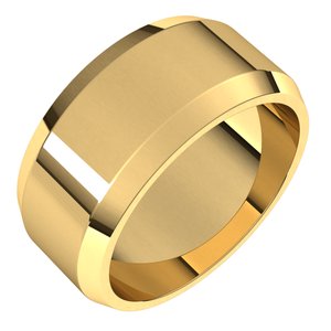 18K Yellow Or White Or Rose Gold Lightweight Beveled-Edge Flat Band
