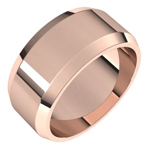 18K Yellow Or White Or Rose Gold Lightweight Beveled-Edge Flat Band
